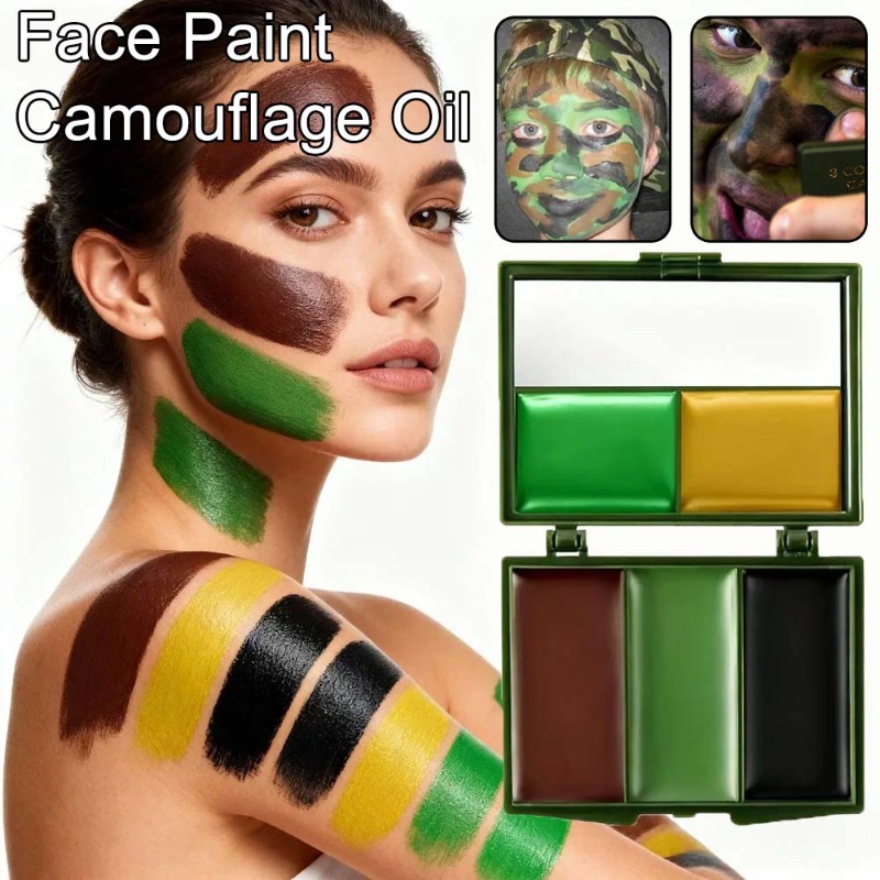 Camo Face Paint - Trucco mimetico a tre colori per