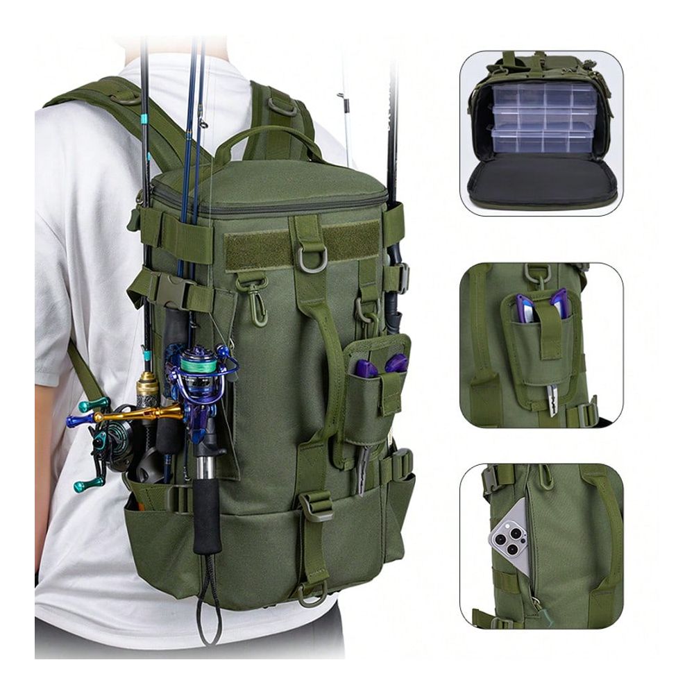 Outdoor Hunting Gear Storage - Zaino da Pesca per Uomo, Borsa