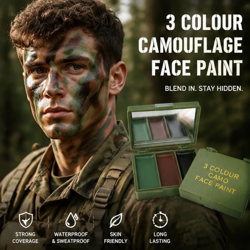 Olio per Trucco Mimetico in 3  - Camo Face Paint recensione e prezzo